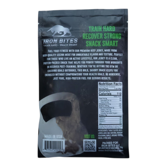 Iron Bites Beef Jerky Lemon
